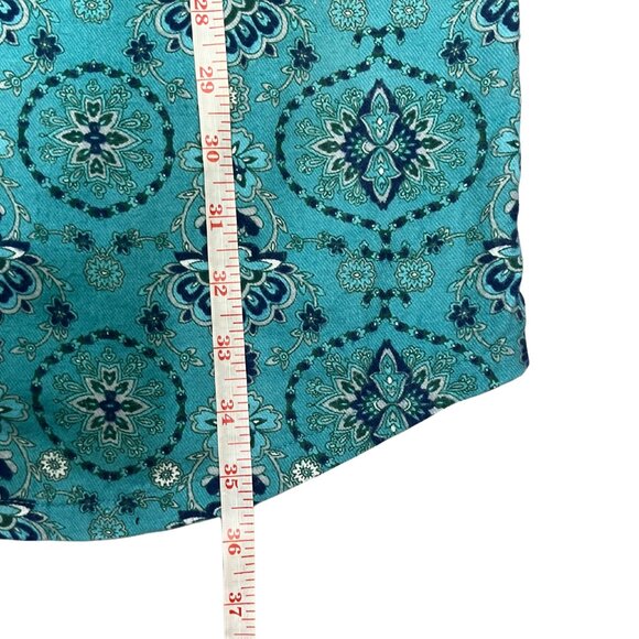 Liz Claiborne Nightgown Size L Teal Medallion Print Sleepwear Quiet Luxury Style - Picture 7 of 11